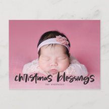 Religious Christmas Blessings Photo Double Sided