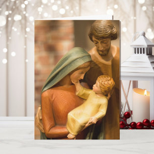 Religious Christmas Card Personalise Text Nativity