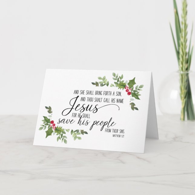 Religious Christmas Card with Bible Verse (Front)
