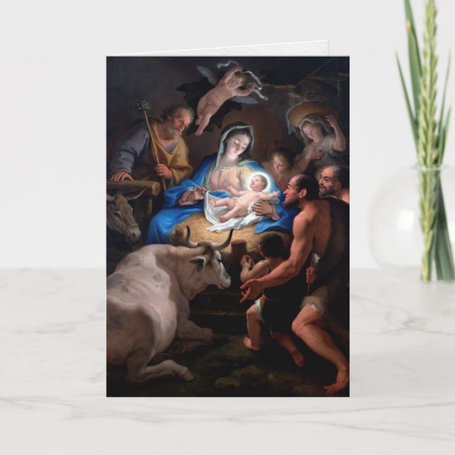 Religious Christmas Cards | Adoration Shepherds 4 (Front)