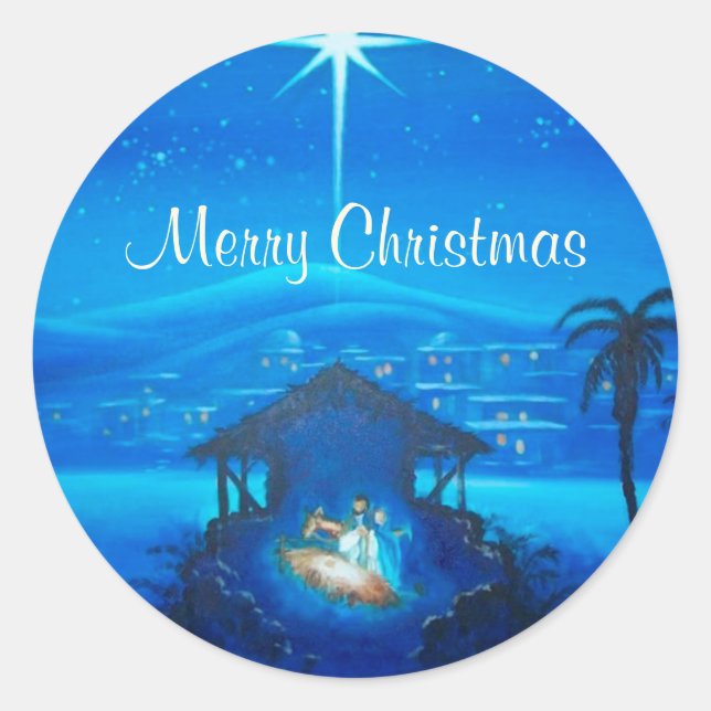 Religious Christmas customised gift Sticker (Front)
