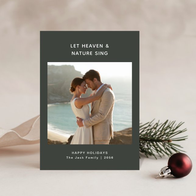 Religious Christmas | Dark Dusky Nelywed Photo Holiday Card (Creator Uploaded)