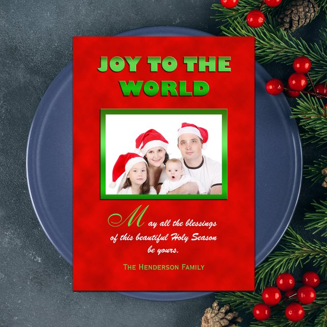 Religious Christmas Family Photo Flat Card (Creator Uploaded)