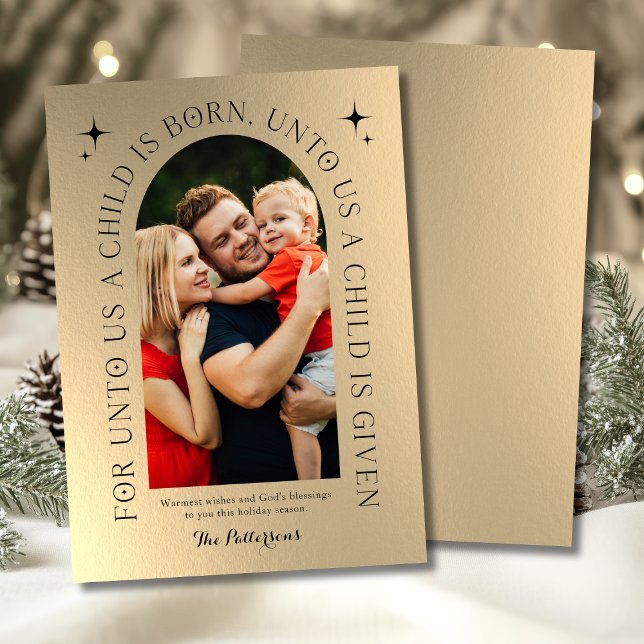 Religious Christmas Family Photo Minimalist Holiday Card (Creator Uploaded)