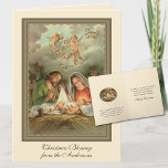 Religious Christmas Jesus St. Joseph Virgin Mary  Holiday Card<br><div class="desc">Celebrate the sacred beauty of the Nativity with this reverent Christmas card featuring the Holy Family—Jesus, Mary, and St. Joseph. Designed to honour the true meaning of Christmas, this elegant design is perfect for friends, family, or parish priests. The classic artwork evokes the humility and holiness of Bethlehem with soft...</div>