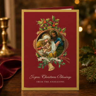 Religious Christmas Jesus Virgin Mary Joseph Poem Holiday Card