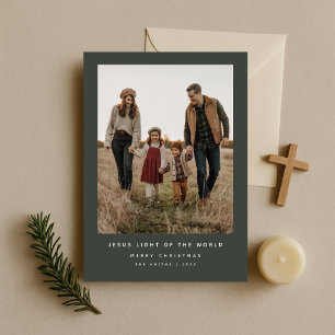 Religious Christmas Light of the World Dark Dusky  Holiday Card