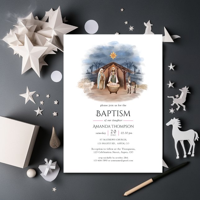 Religious Christmas Nativity Birth Jesus Invitation (Creator Uploaded)