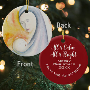 Religious Christmas Nativity Personalised Keepsake Ceramic Tree Decoration