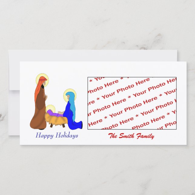 Religious Christmas Nativity Photo Card (Front)