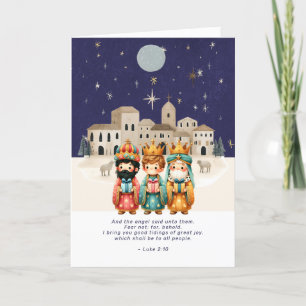 Religious Christmas Nativity Scene and Scripture Holiday Card