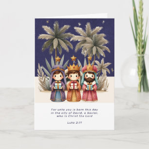 Religious Christmas Nativity Scene and Scripture Holiday Card