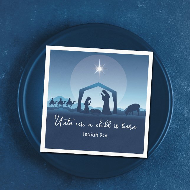 Religious Christmas Nativity Scene Church Party Napkin (Creator Uploaded)