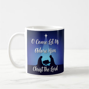 Religious Christmas Nativity Scene Jesus in Manger Coffee Mug