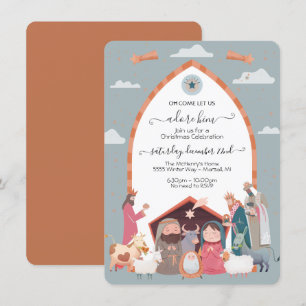 Religious Christmas Nativity Scene Party Invitatio Invitation