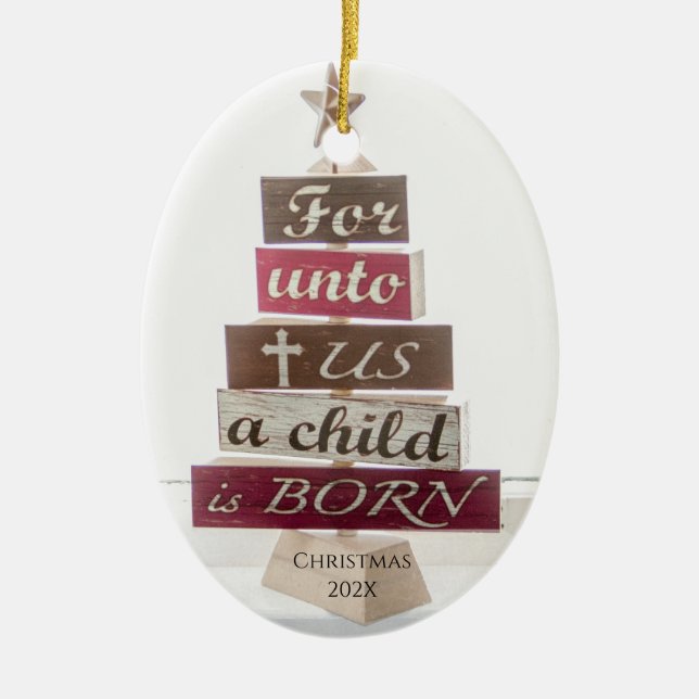 Religious Christmas Tree  Ceramic Tree Decoration (Front)