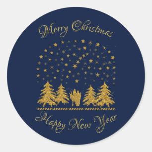 Religious Christmas Virgin Mary, St. Joseph, Jesus Classic Round Sticker