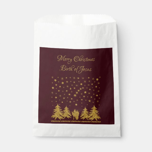 Religious Christmas Virgin Mary, St. Joseph, Jesus Favour Bags (Front)