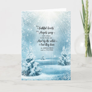 Religious Christmas Winter Forest Angels' Song Holiday Card