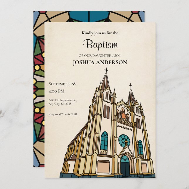 Religious Church Baptism  Invitation (Front/Back)