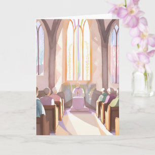 Religious Church Watercolor Holiday Prayer Card