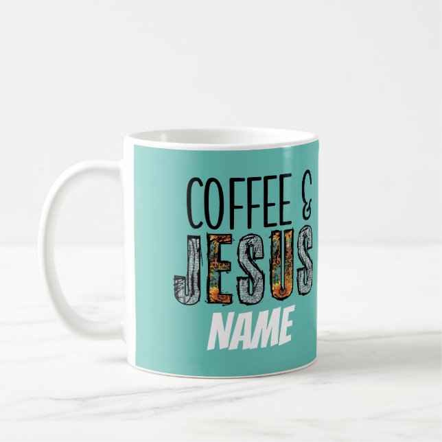 Religious Coffee and Jesus Coffee Mug Cup (Left)
