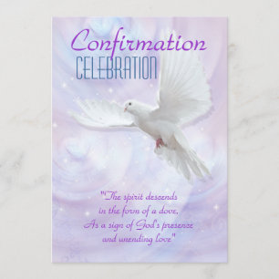 Religious confirmation dove invitation