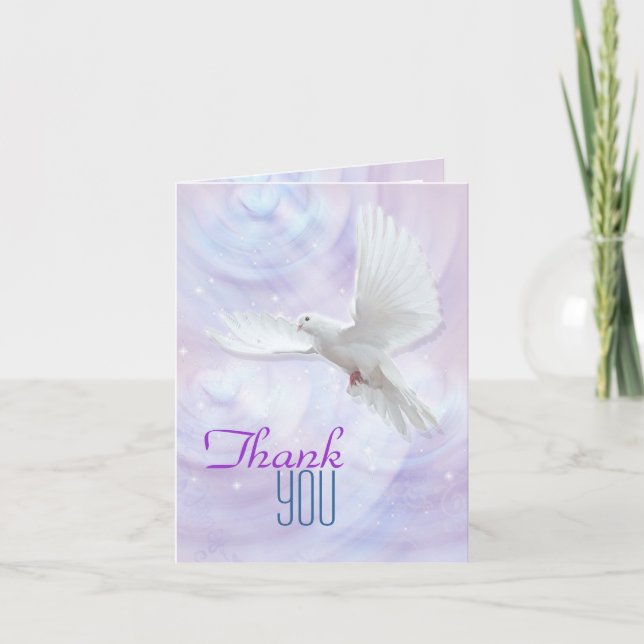 Religious confirmation dove thank you card (Front)