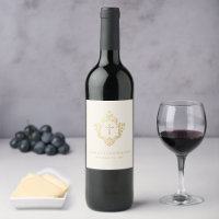 Religious Confirmation Gold Cross in Crest Ivory