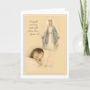 Religious Congratulations New Baby Virgin Mary Card