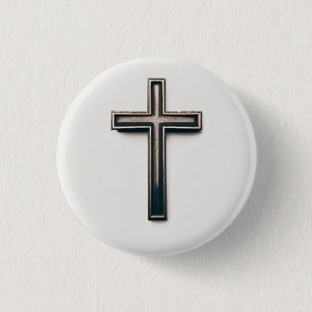 Religious Cross 3 Cm Round Badge (Front)
