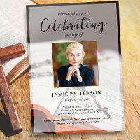 Religious Cross Celebration of Life Photo Funeral