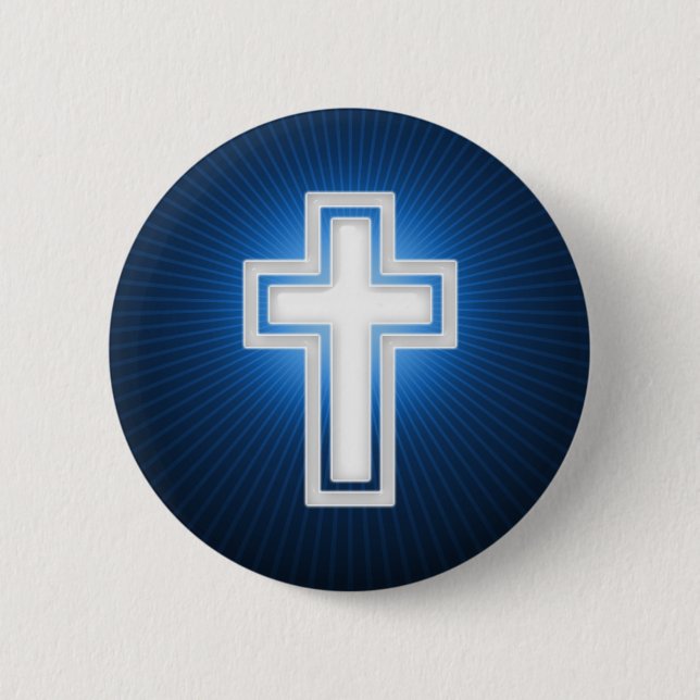 Religious Cross | Christian 6 Cm Round Badge (Front)