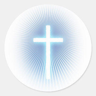 Religious Cross   Christian Classic Round Sticker