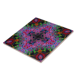 Religious Cross fractal colourful kaleida art  Tile