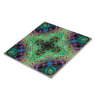 Religious Cross fractal colourful kaleida art  Tile