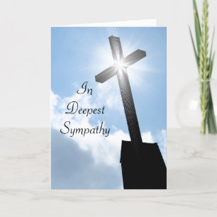 Religious Cross In Deepest Sympathy Greeting Card