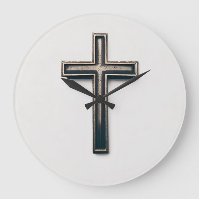Religious Cross Large Clock (Front)