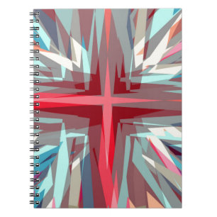 Religious cross starburst spiral notebook