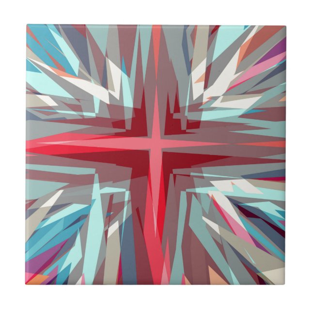 Religious cross starburst tile (Front)