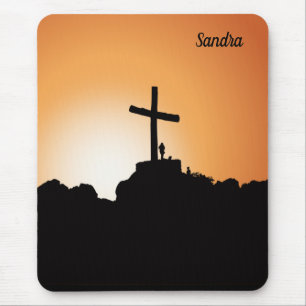 Religious Cross Sunset Mouse Pag Pad