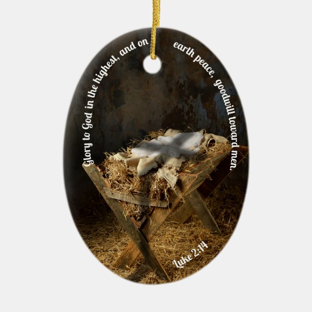 Religious Custom Christmas Ornament (Front)