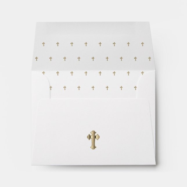Religious Design with Gold Crosses Envelope (Back (Bottom))