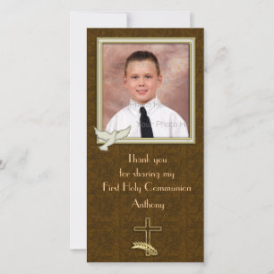 Religious Dove Cross Paisley Thank You Card