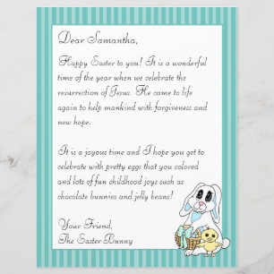 Religious Easter Bunny Letter for your Kids Flyer