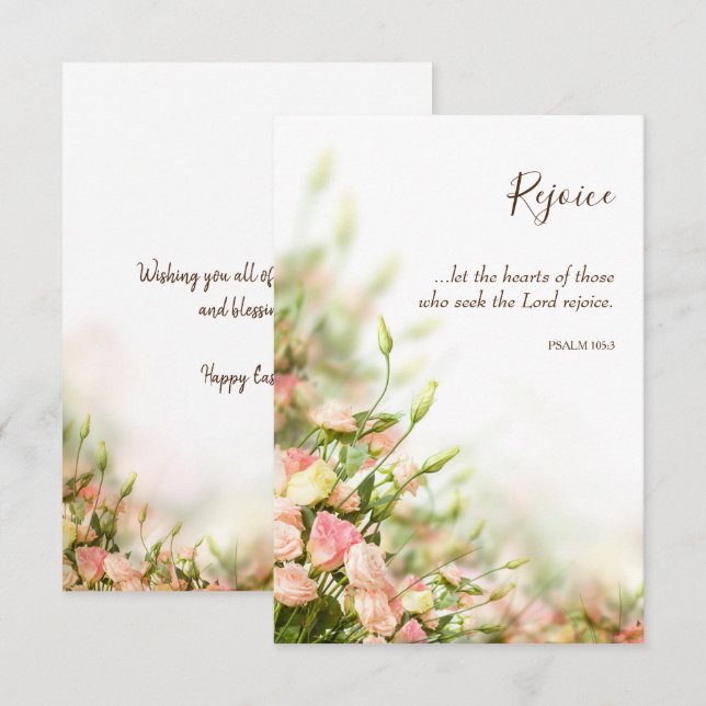 Religious Easter Cards - Sentiments Rejoice (Front/Back)