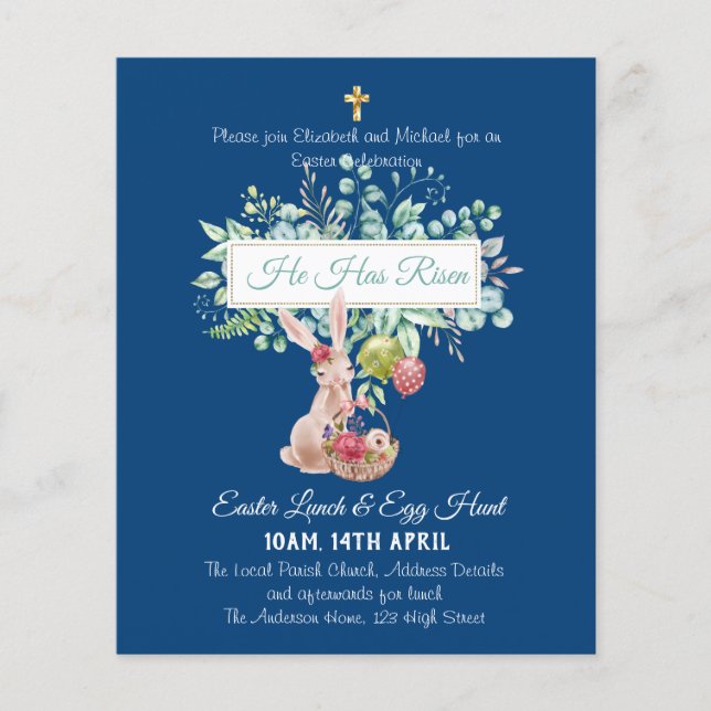 Religious Easter Invitation Budget (Front)