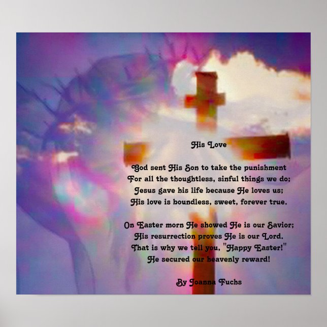 Religious Easter Poster - Jesus and Cross (Front)