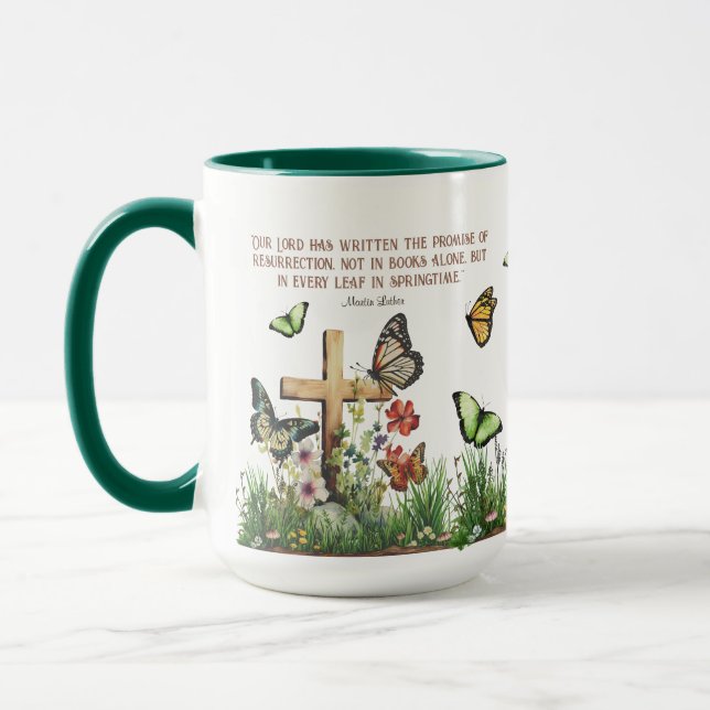 Religious Easter Resurrection Spring Quote 15oz  Mug (Left)