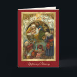 Religious Epiphany Three Kings Prayer Jesus Holiday Card<br><div class="desc">Featuring a beautiful traditional religious image of Jesus being adored by the Blessed Virgin Mary,  St. Joseph and the Magi,  the Three Kings. Inside is a traditional Epiphany prayer and scripture verse.  All text and fonts can be modified and personalised.</div>